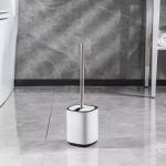 Stainless Steel Flip Lid Toilet Brush And Holder For Household Toilet Cleaning