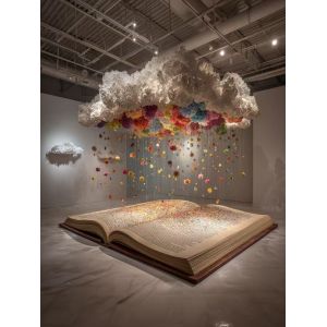 Custom-made Art Installations for Large Flower Pendant Original Indoor Display &