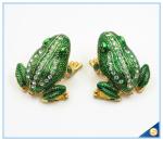 Wholesale Metal Frog With Crystal Jewelry Box Cute Trinket Box For Gifts SCJ753