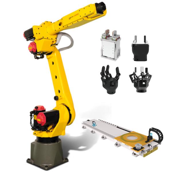 China FANUC Industrial Payload 35kg Robotic Arm Machine Loading And Unloading Workstation With Gripper And Guide Rail factory