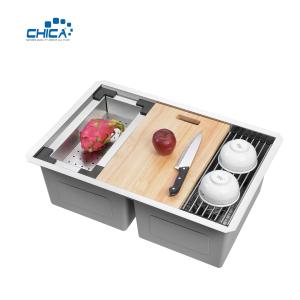 China Stainless Steel Kitchen Sink Topmount Kitchen Sink Double Bowl Kitchen Sink factory