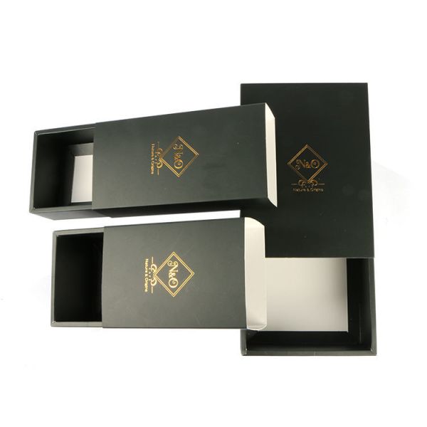 Hot Black Drawer Box Packaging Luxury Drawer Paper Box With Custom Logo Custom