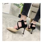 ZM038 A857-5 Summer 2020 New Cross Strap Ladies High Heel Sandals Cat Heel Women