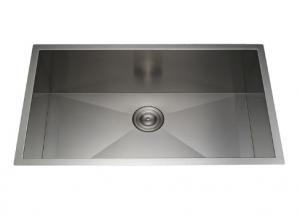 China 32 Inch Above Counter Undermount Stainless Steel Kitchen Sink SUS 304 R15 Corner / Offset Stainless Steel Kitchen Sink on sale