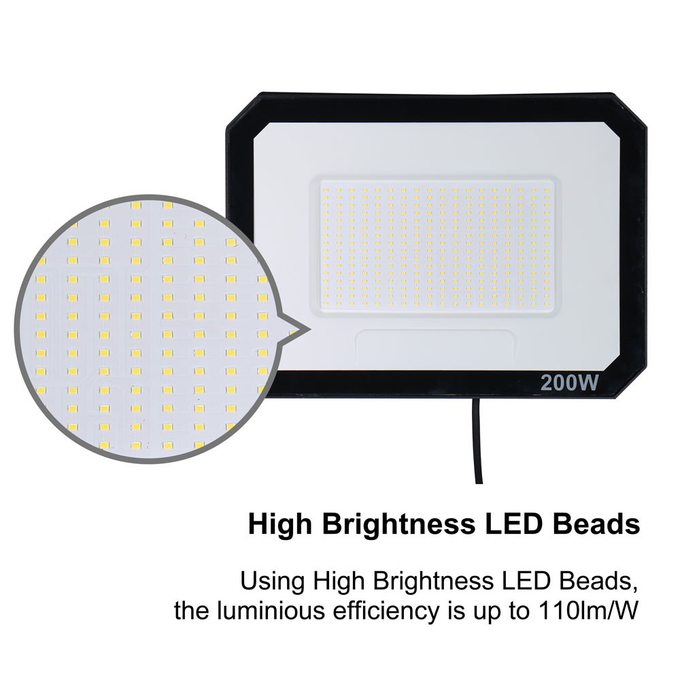 120° Beam Angle 200W LED Flood Light 22000lm IP65 180° Adjustable Energy Saving
