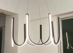 Aluminum Acrylic Black Color 600mm 800mm Modern Ring Chandelier
