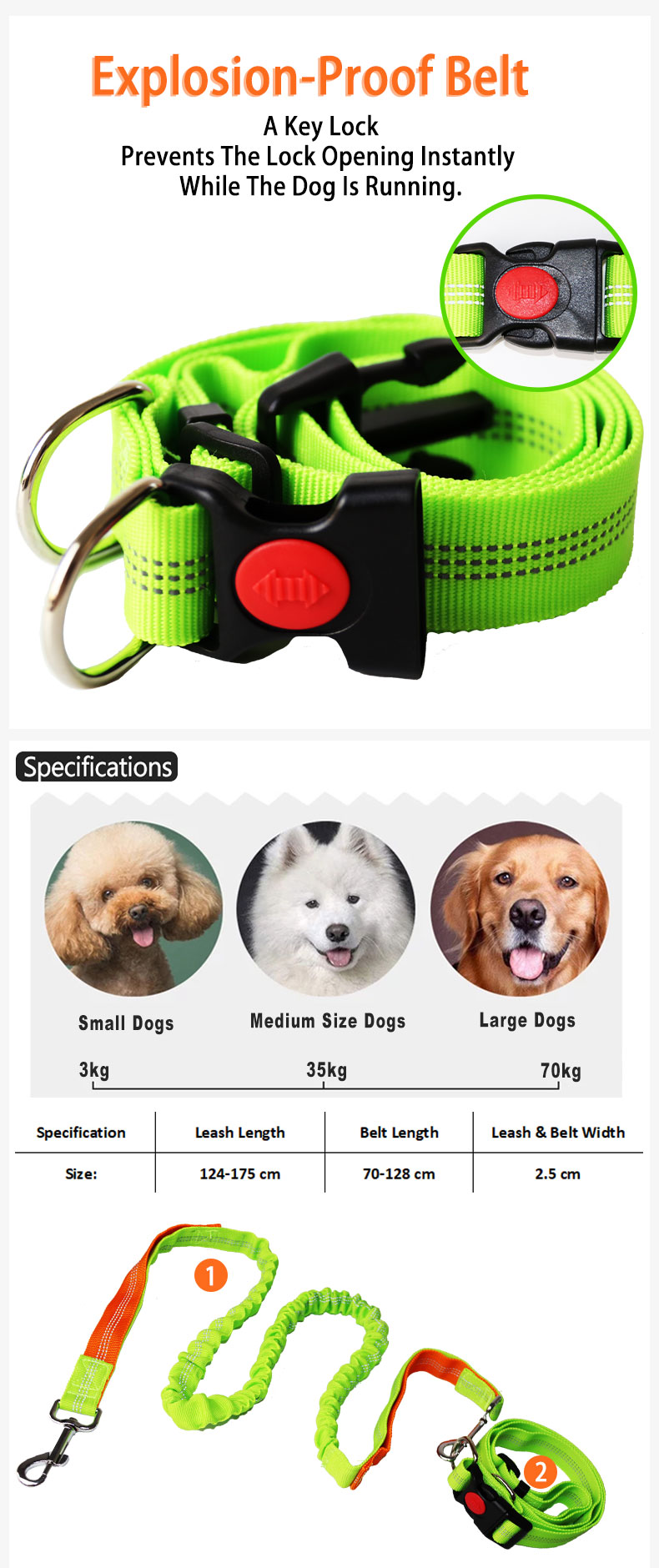 Long Rope Nylon Webbing Reflective Safty Belt Pet Dog Leash