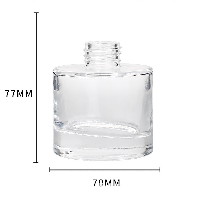 100ML Round shaped Reed Diffuser Glass Bottles with Beech wooden round lid for living Room