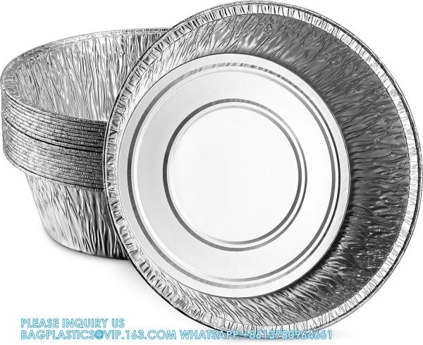 10'' Inch Round Tin Foil Pans Disposable Aluminum, Extra Deep Freezer & Oven