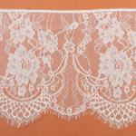 eyelash lace border/lace edged / soft lace with Black / Ivory Double Color