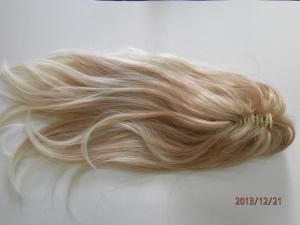 China Long Blonde Clip In Ponytail Hair Pieces Silky Straight No Tangling factory