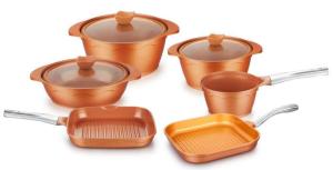 China Die cast ceramic coated non stick copper grill pan pot with stainless steel handle factory