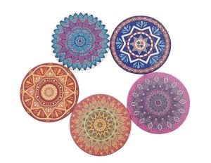 China Amazon Hot Selling Style 4'' Ceramic Absorbent Round Coaster with Cork Back or Customized Size factory