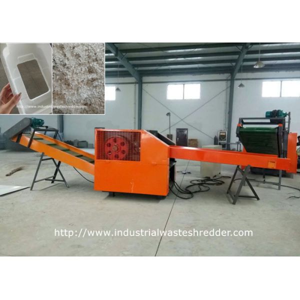 China EPS Foam Industrial Shredder Machine Polystyrene Foam / Sponge Board Crusher factory
