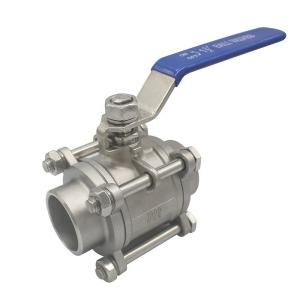 China Acid Resistant Stainless Steel SS316 or SS304 1000psi 3 Pieces Casting Butt Weld Ball Valve factory