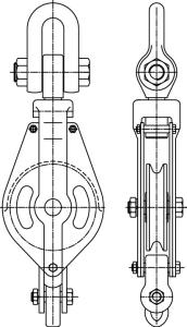 China Manual Type Heavy Duty 550kn Sheave Block Pulley / Lifting Rope Pulley factory