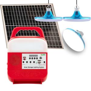 China Home 12v DC Solar Lighting Energy System Mini Portable 25w Ups Portable Home Mp3 factory