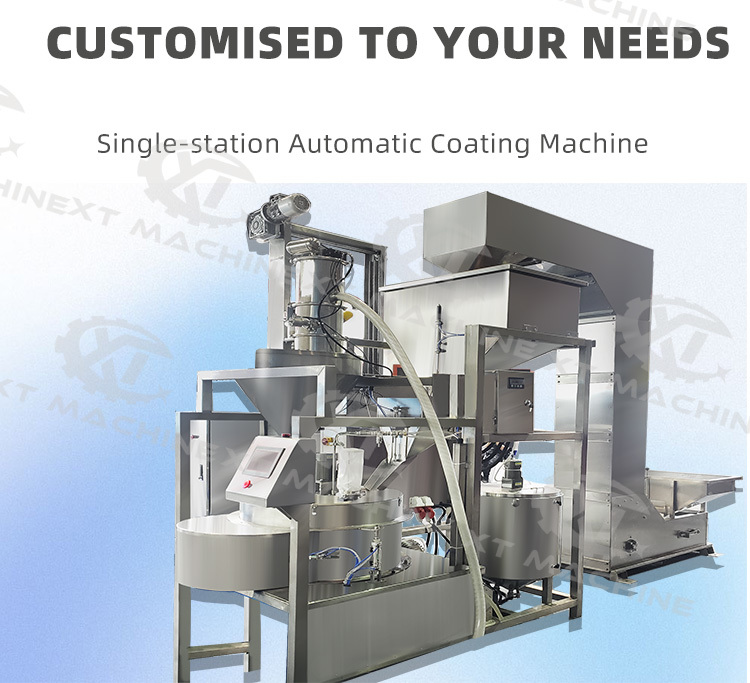 Large Capacity High Efficiency Three-station Automatic Cashew Nut And Melon Seed Kernel Coating Machine