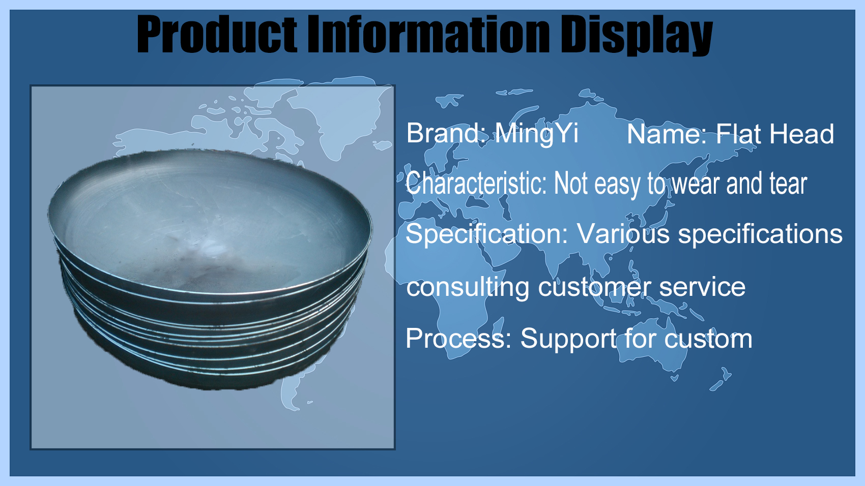 Customized Size Welding Bottom 1000mm Tank Ellipsoidal Flat Head for Equal Boiler Parts
