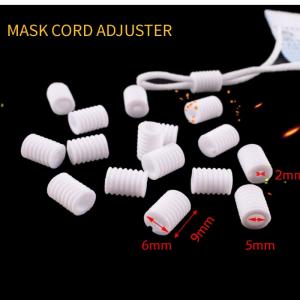 China White Elastic Fastening Removable Plastic Cord Lock Stopper For Face Mask Bulk Order factory
