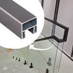 Flooring Mounted Aluminum Handrail for Glass Black/Grey/Gold/Rose Gold/Silver