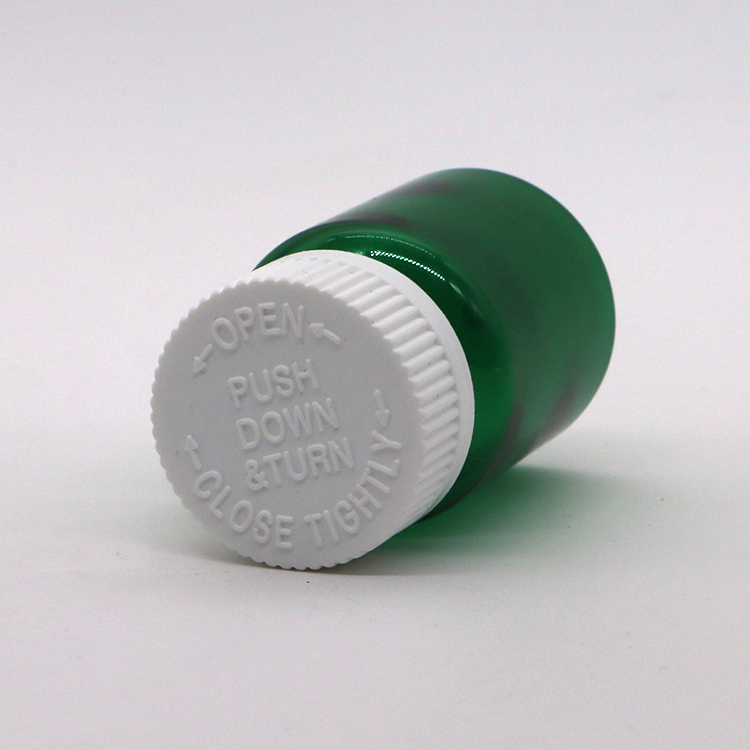 50cc 32mm Neck PET Plastic Pill Bottles Capsule Vials with Child Resistant Cap PET Base Material