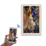 Art Screen NFT LCD Display 18.5" 4K Digital Picture Display Frame Wood WIFI APP