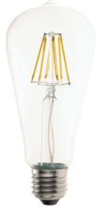 China LED Filament 6w ST58 600 Lumen Retro Saving Energy Indoor Chips Transparent Glass Bulb House Office Used EU Model Ra 80 factory