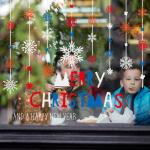 Snowflakes Christmas Wall Stickers Room Home Decoration Door PVC 3D Non - Toxic