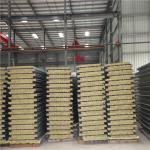 corrugated prepainted blue metal steel rock wool sandwich panel for roof