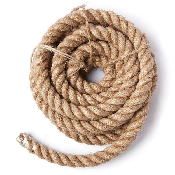 Customized Dia 38 mm 3 Strand Natural Brown Jute Ship Boat Rope for Within 0