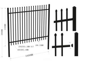 China Tubular Garrison Fence / Australia Security Commerical Garrison Fence Panel / Black Garrison Fence factory