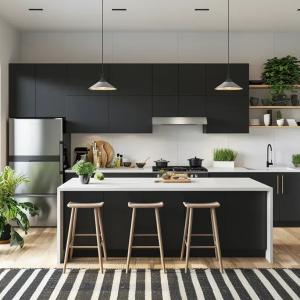 China Australian Kitchen Cabinet Wooden Modular Melamine Luxury Wood Modern Kitchen Furniture Cabinets for Villa factory