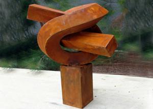 China Creative Modern Public Rusted Corten Steel Sculpture For Commercial factory