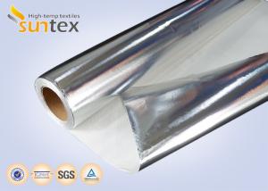 China 0.4mm Aluminum Foil Fabric Aluminized Fabric / Thermal Insulation Material Flame Retardant Fiberglass Cloth factory