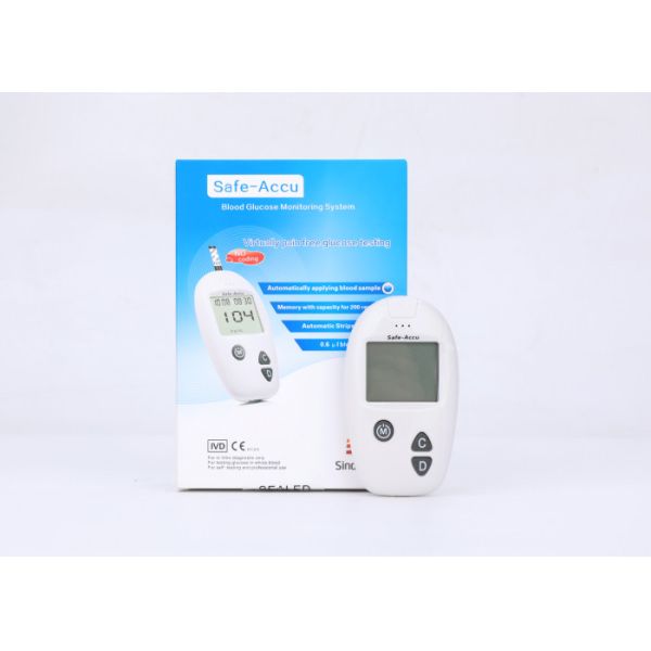 China Easy Disposal Diabetes Glucose Meter Safe Accu mmol/L 10s test time White Color Machine With Lancet Ejector factory