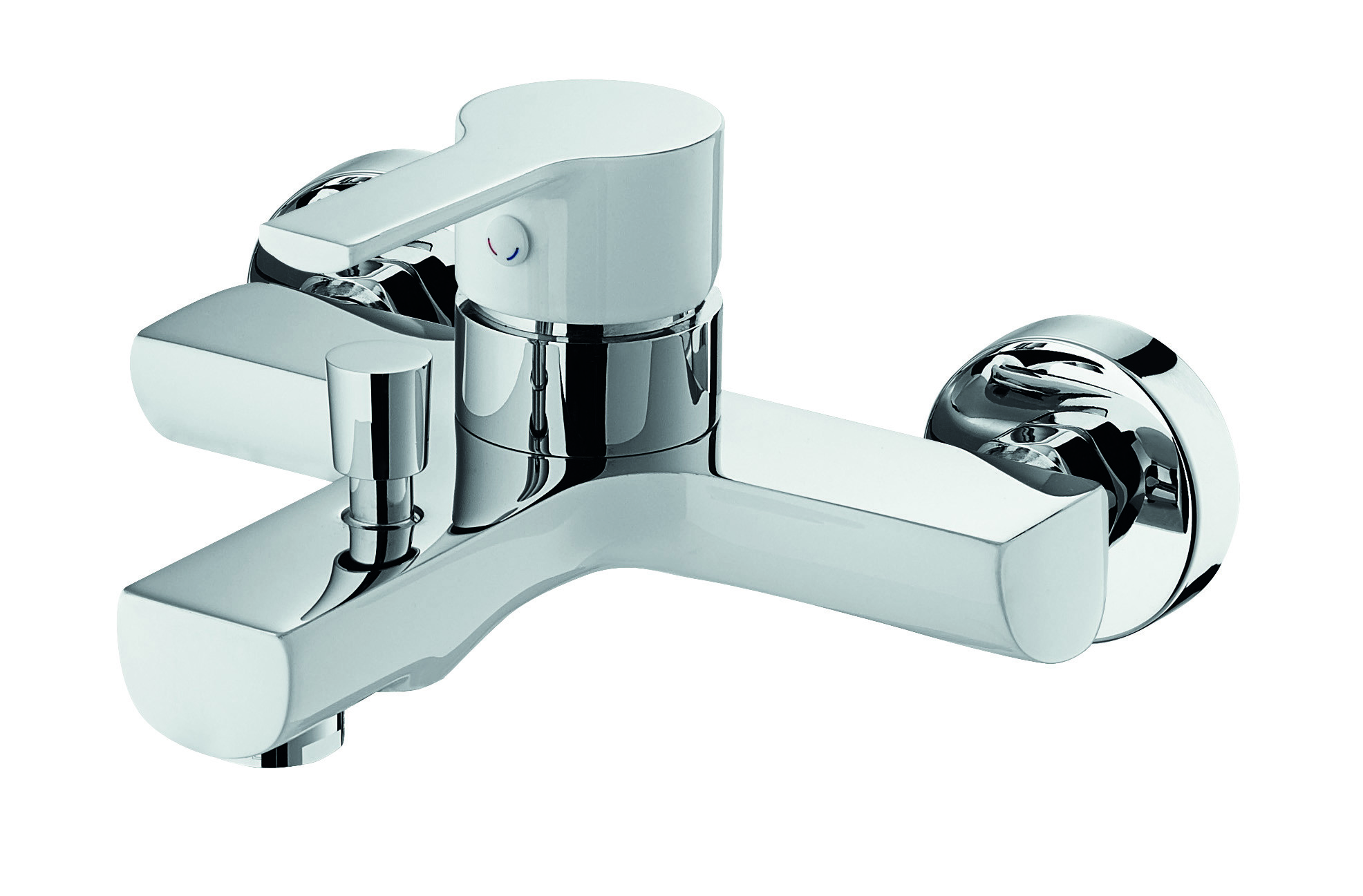 Chrome-plated and white color Single-lever Bath Mixer Tap Wall Mounted Brass