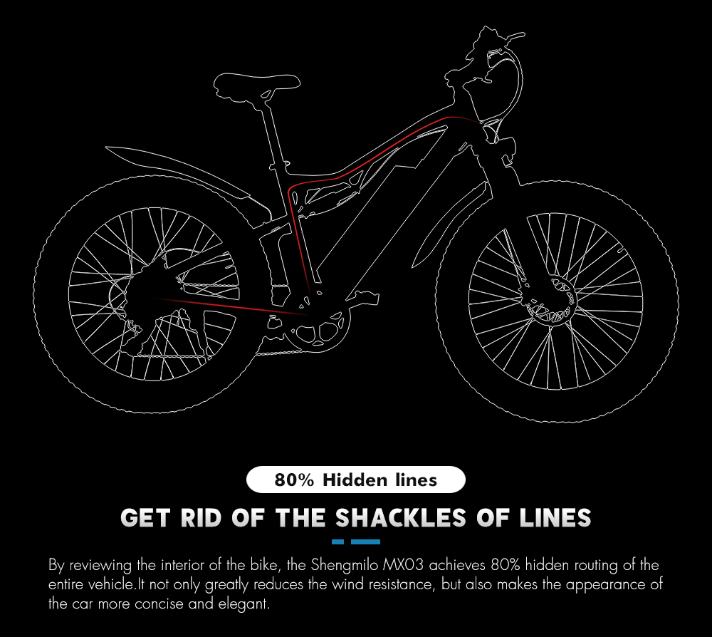 48V 17Ah 1000W Electric Fat Tire Bike 7 Speed Double Suspension Electric Bike