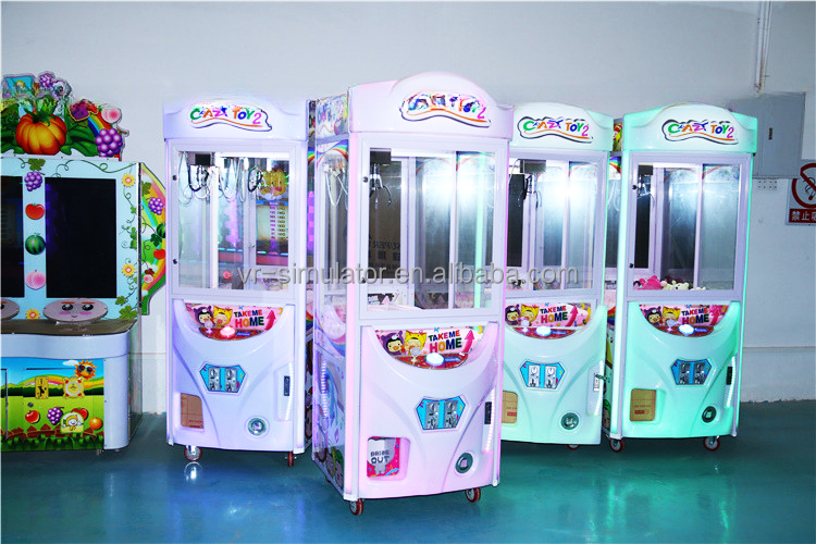 Factory cheap price arcade coin operated crazy toy 2 claw machine doll crane machine for sales