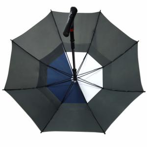 China Steel Shaft Two Layers Fabric Cane Handle Umbrella Windproof factory