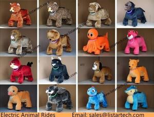 China Hot Products Battery Plush Animal Rides Stuffed Animals With Wheels 4 Wheels Animal Bike factory