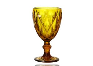 China SGS Solid Colored Crystal Wine Goblet , Solid Amber 9 Oz Wine Glasses factory