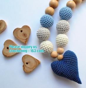 China Baby sling necklace, baby bracelet, crochet bracelet, teething bracelet, crochet long funky beaded necklace on sale