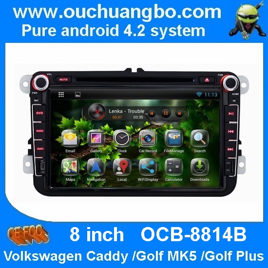 Ouchuangbo Android 4.2 DVD Stereo Radio Player for Volkswagen Caddy /Golf /MK5 /Golf Plus GPS 3G Wifi USB TV OCB-8814B