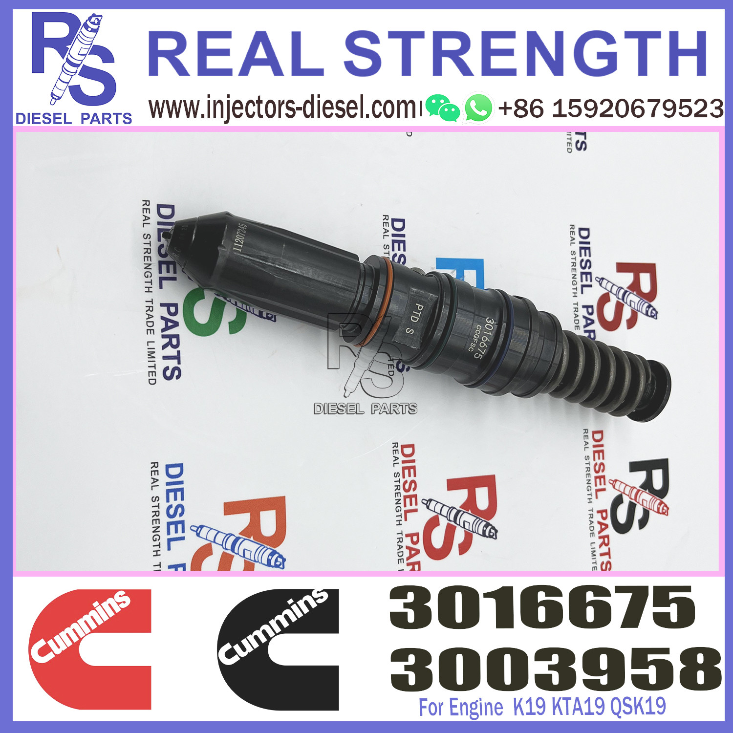 3016676 3016675 Common Rail Injector Nozzles Cummins K19 KTA19 QSK19 Fuel Injector