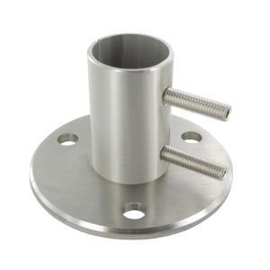 China Tubular Stainless Steel Railing Components , Round Handrail Base Flange factory