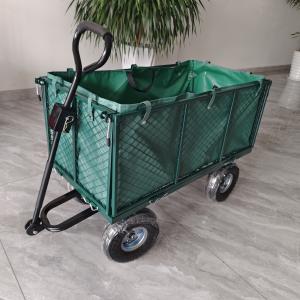 China Heavy Duty Steel Mesh Utility Cart Wagon Wheelbarrow Steel Mesh 4.10/3.50-4 Wheels factory