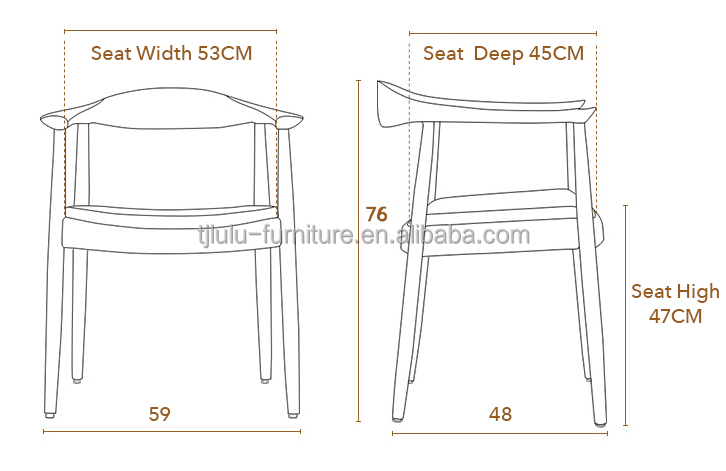 Solid Ash Wood Nordic Design Presidential Armchair for Restaurant Dining Furniture