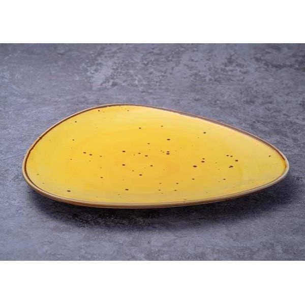 China 10.5 Inch High Temperature Resistance Triangle Ceramic Dinner Plate factory