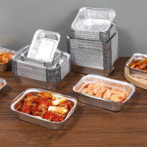 China Rectangular Colored Aluminum Takeout Containers Disposable For Airline factory
